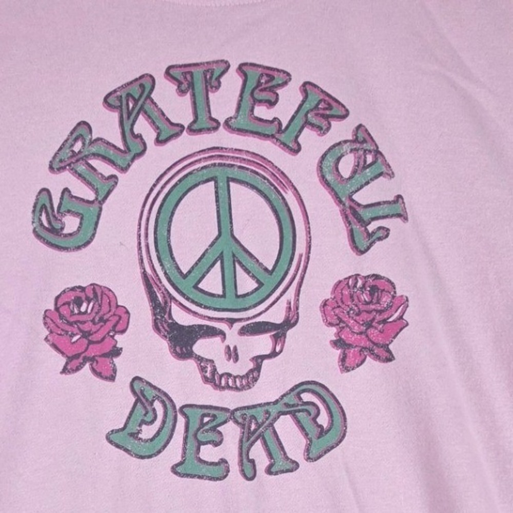 Terra & Sky Sweatshirt Womens 0X Pink Grateful Dead Peace Skull Graphic Pullover